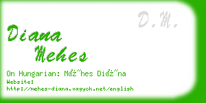 diana mehes business card